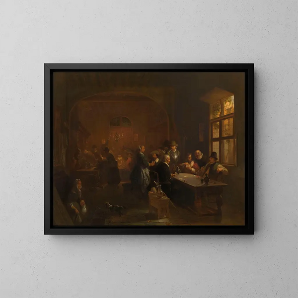 L'Auberge - Willem Linnig — ingelijst kunstwerk aan de muur