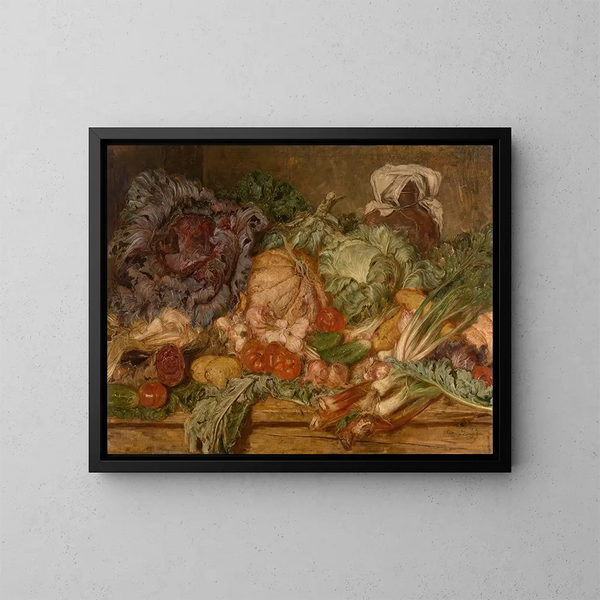 Groenten - Willem Linnig le Jeune — ingelijst kunstwerk aan de muur
