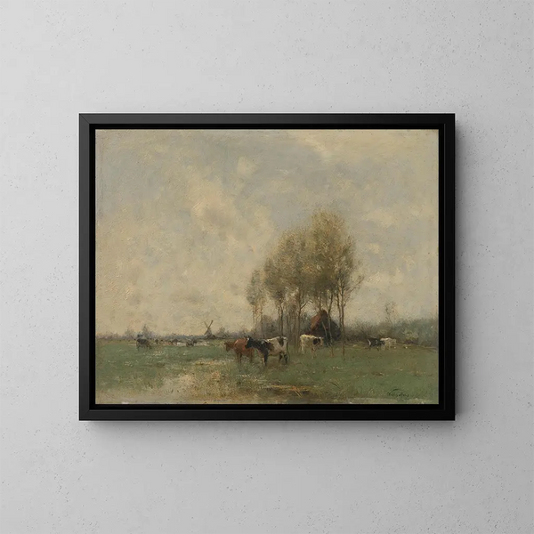 Weide met koeien - Willem Maris — ingelijst kunstwerk aan de muur