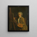 portret van een schilder, waarschijnlijk de kunstenaar zelf - Willem Uppink — ingelijst kunstwerk aan de muur