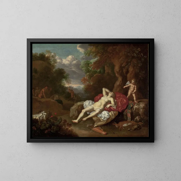 Venus slapend - Willem Van Mieris — ingelijst kunstwerk aan de muur