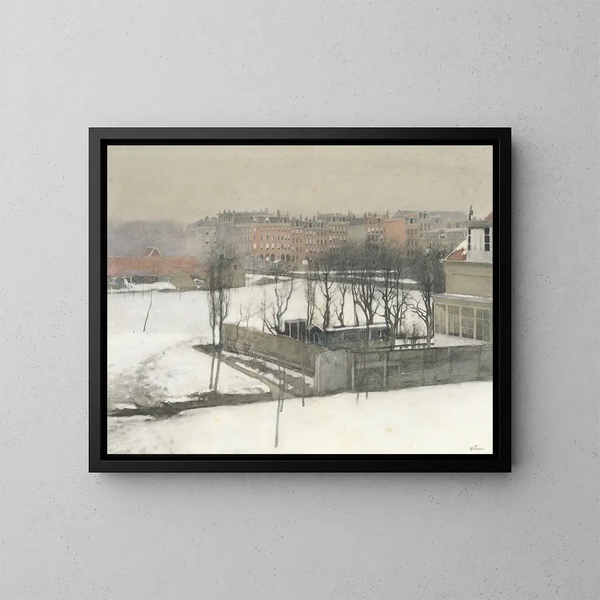 van het parkzicht onder de sneeuw - Willem Witsen — ingelijst kunstwerk aan de muur