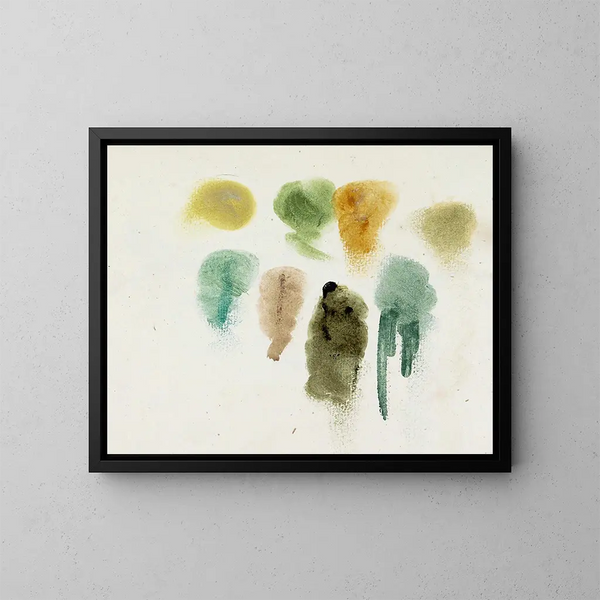 Studieblad met kleurstalen - Willem Witsen — ingelijst kunstwerk aan de muur