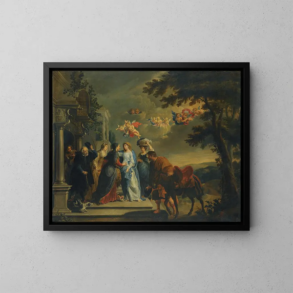 De Bezoeking - Willem van Herp — ingelijst kunstwerk aan de muur