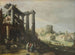Landschapsschilderij met uitzicht op het Campo Vaccino in Rome - Willem van Nieulandt de Jonge — weergave van het kunstwerk