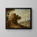 Landschap met Romeinse taferelen met herders - Willem van Nieulandt de Jonge — ingelijst kunstwerk aan de muur