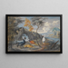 van een ooievaar, een fazant, een Tetrao en een andere vogel in een landschap - Willem van Royen II — ingelijst kunstwerk aan de muur