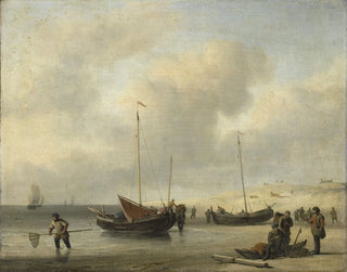 Willem van de Velde the Younger - Fishing Boats on Shore The Shore Unloading a Fishing Smack.webp