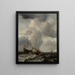Ruwe zee met schepen - Willem van de Velde de Jonge — ingelijst kunstwerk aan de muur