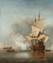 Het kanonschot - Willem van de Velde de Jonge — weergave van het kunstwerk