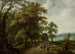 Landschap met reizigers op de weg - Willem van den Bundel — weergave van het kunstwerk