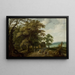 Landschap met reizigers op de weg - Willem van den Bundel — ingelijst kunstwerk aan de muur