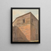Coin d'un bâtiment en pierre et en bois avec inscription sur le mur - Willey Reveley — ingelijst kunstwerk aan de muur