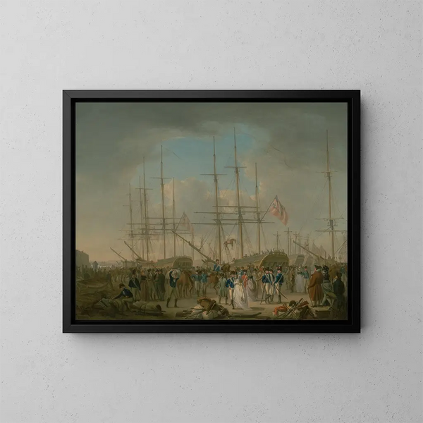 Hussards embarquant à Deptford - William Anderson — ingelijst kunstwerk aan de muur