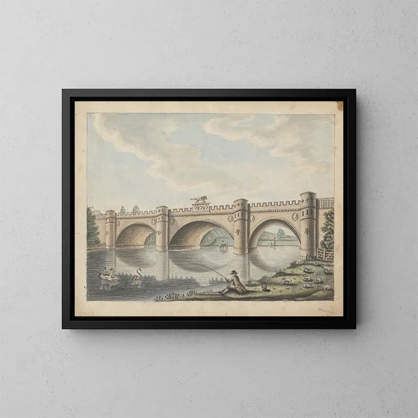 Pont au château d'Alnwick, Northumberland - William Beilby — ingelijst kunstwerk aan de muur