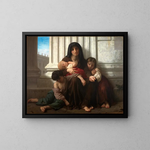 Charité - William Bouguereau — ingelijst kunstwerk aan de muur