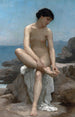 De zwemster - William Bouguereau — weergave van het kunstwerk