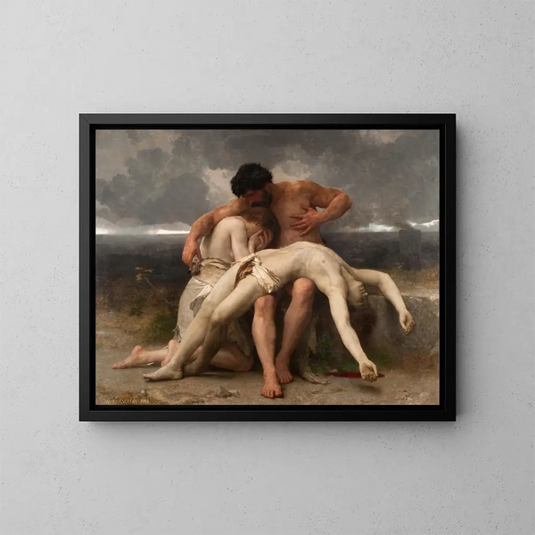 De Eerste Rouw - William Bouguereau — ingelijst kunstwerk aan de muur