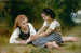 De notenplukkers - William Bouguereau — weergave van het kunstwerk