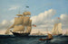 De walvisvaarder Emma C. Jones voor de kust van Round Hills, New Bedford - William Bradford — weergave van het kunstwerk