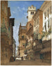 Corso Sant'Anastasia met het Palazzo Maffei in Verona - William Callow — weergave van het kunstwerk