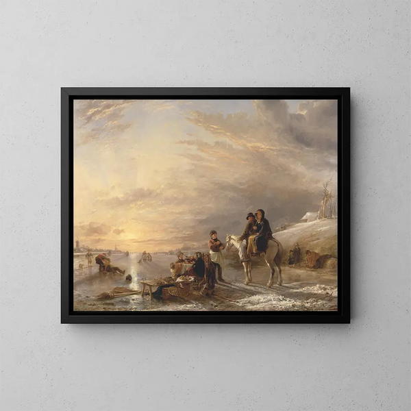 scène van ijs - William Collins — ingelijst kunstwerk aan de muur