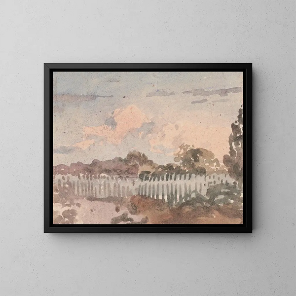 Landschap met omheining - William Collins — ingelijst kunstwerk aan de muur