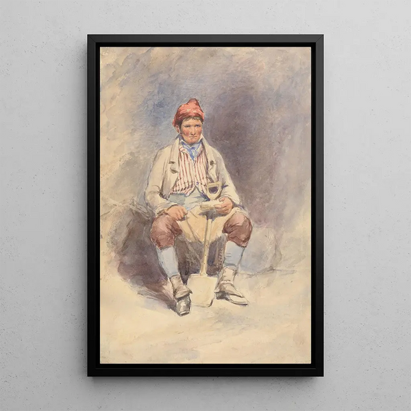 William Egley - Seated gardener with a shovel.webp