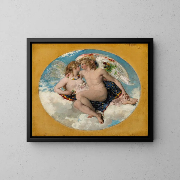 Cupidon en Psyché - William Etty — ingelijst kunstwerk aan de muur