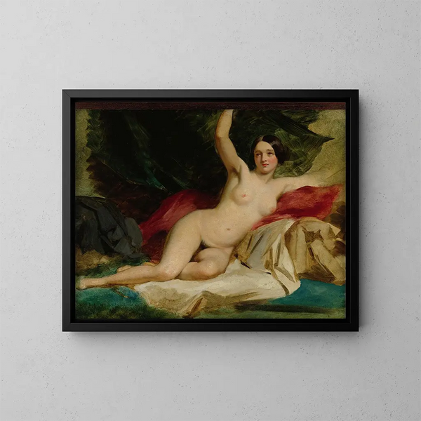 Nude vrouw liggend - William Etty — ingelijst kunstwerk aan de muur