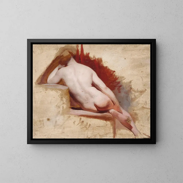 Studie van een vrouwelijke naakt zittend - William Etty — ingelijst kunstwerk aan de muur