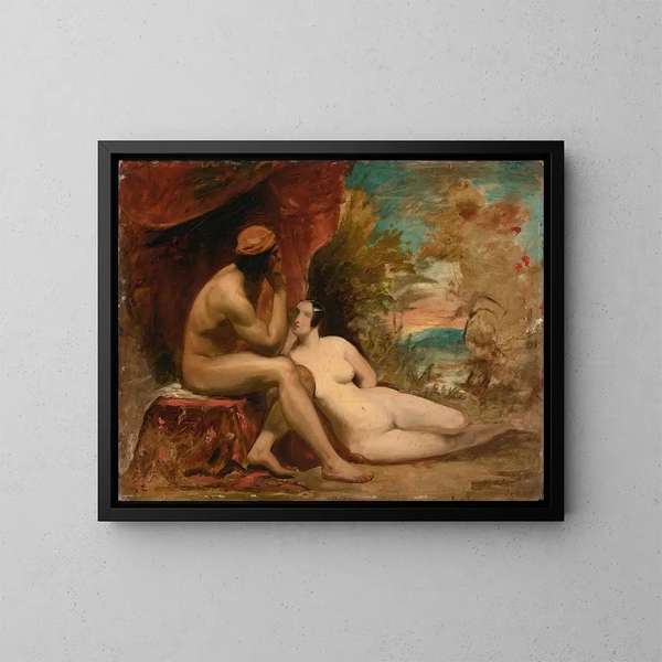 Studie voor een familie uit de bossen - William Etty — ingelijst kunstwerk aan de muur