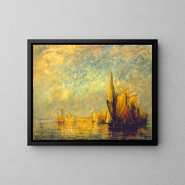 Zonsondergang op San Giorgio, Venetië - William Gedney Bunce — ingelijst kunstwerk aan de muur