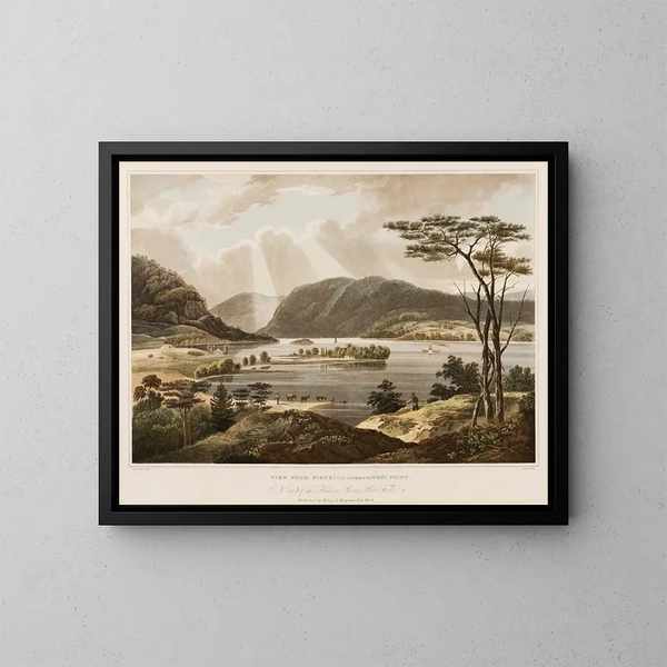 Uitzicht op Fishkill richting West Point - William Guy Wall — ingelijst kunstwerk aan de muur