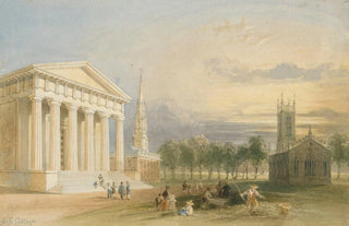 William Henry Bartlett - Study for Bartletts View of Yale College and Statehouse.webp