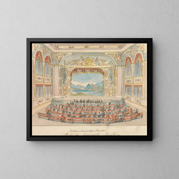 Theater van poppenkast binnen - William Henry Brooke — ingelijst kunstwerk aan de muur