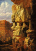 van huizen op de klif aan de rivier de Mancos in Colorado - William Henry Holmes — weergave van het kunstwerk