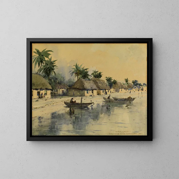 Dorpje op Cozumel, Yucatán - William Henry Holmes — ingelijst kunstwerk aan de muur