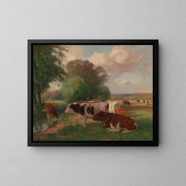 Buiten de hitte - William Henry Howe — ingelijst kunstwerk aan de muur
