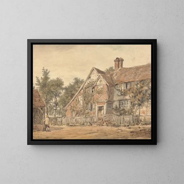 Een boerderij - William Henry Hunt — ingelijst kunstwerk aan de muur