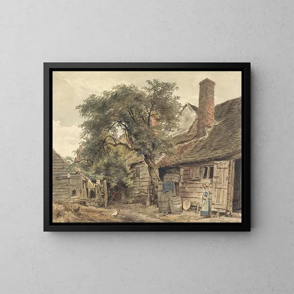 Het tuin van een cottage - William Henry Hunt — ingelijst kunstwerk aan de muur