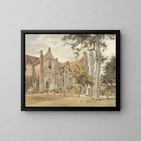De leeszaal van Watford - William Henry Hunt — ingelijst kunstwerk aan de muur