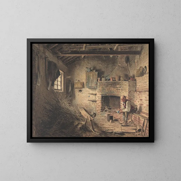 Het ontbijt van de boswachters - William Henry Hunt — ingelijst kunstwerk aan de muur