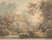 Cottage en steiger - William Henry Pyne — weergave van het kunstwerk