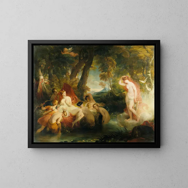 Vénus à la recherche de Cupidon surprend Diane - William Hilton — ingelijst kunstwerk aan de muur