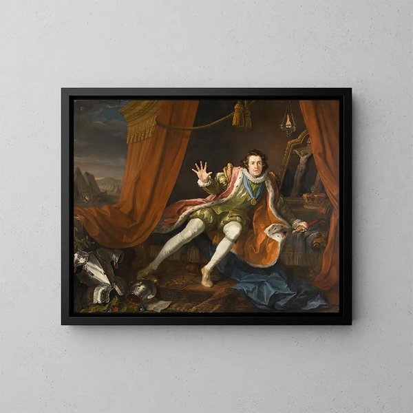 David Garrick in Richard III - William Hogarth — ingelijst kunstwerk aan de muur