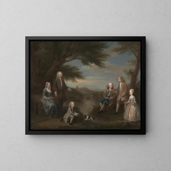 John en Elizabeth Jeffreys en hun kinderen - William Hogarth — ingelijst kunstwerk aan de muur