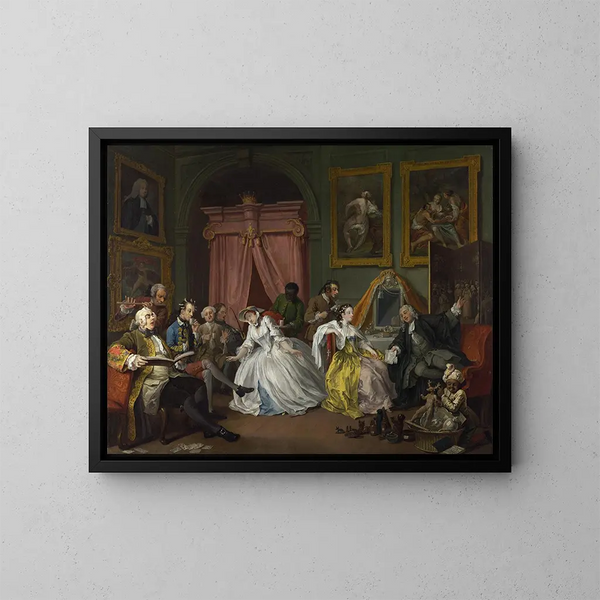 Le Mariage à la mode 4: La Toilette - William Hogarth — ingelijst kunstwerk aan de muur