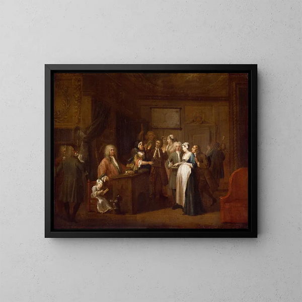 La Dénonciation - William Hogarth — ingelijst kunstwerk aan de muur