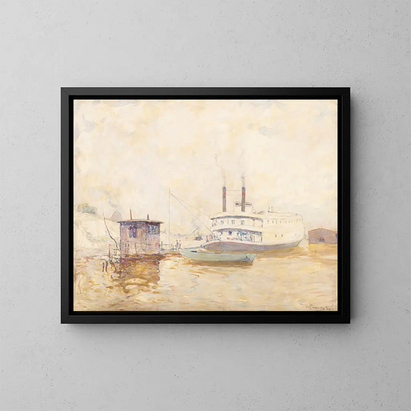Bateau sur la rivière Ohio - William J. Forsyth — ingelijst kunstwerk aan de muur
